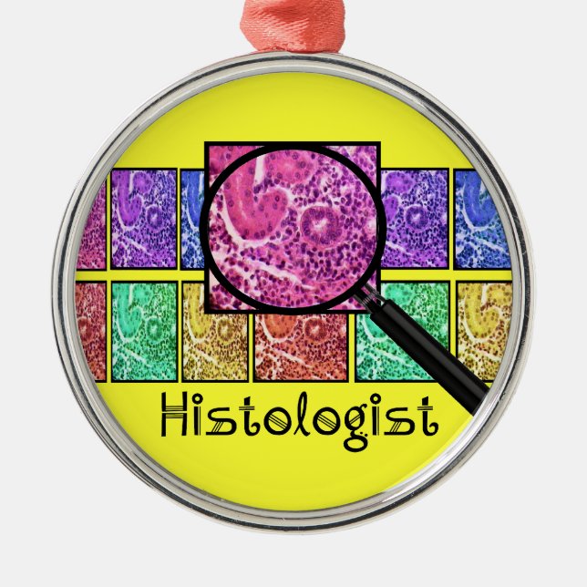 Histologist Gifts Magnified Cells Design Metal Tree Decoration (Front)