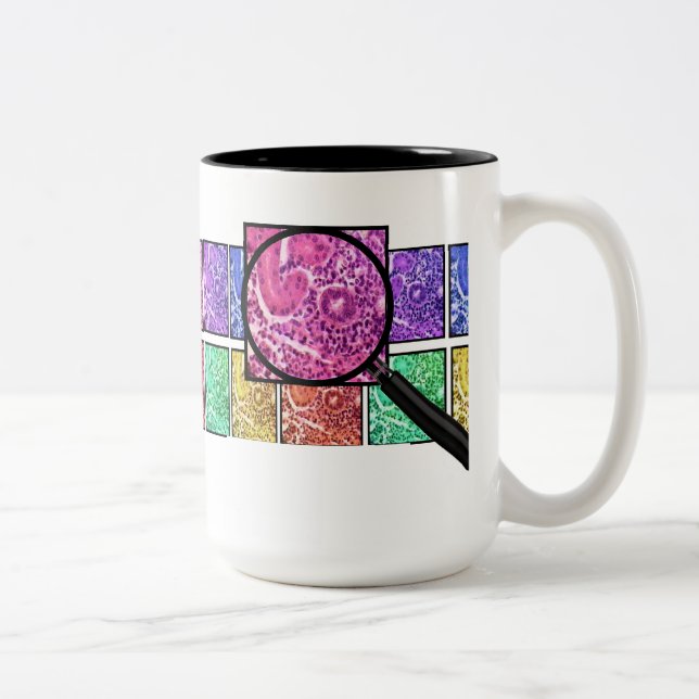 Histologist Gifts Magnified Cells Design Two-Tone  Two-Tone Coffee Mug (Right)