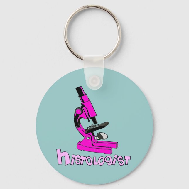 Histologist Gifts Microscope Design Key Ring (Front)