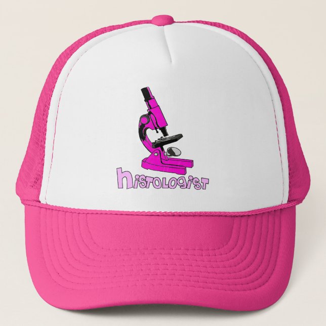 Histologist Gifts Microscope Design Trucker Hat (Front)