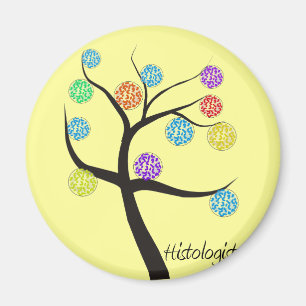 Histologist Tree Design Microscopic Cell Leaves Magnet