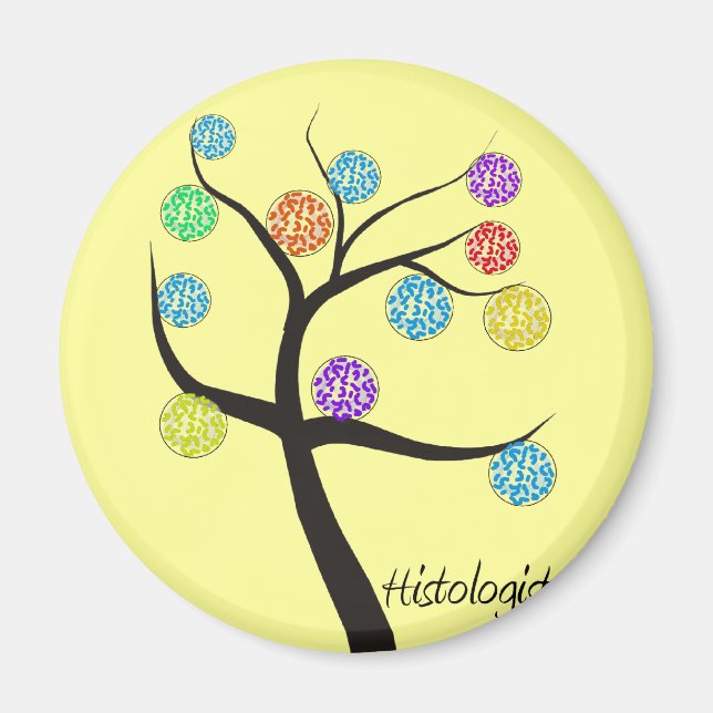 Histologist Tree Design Microscopic Cell Leaves Magnet (Front)