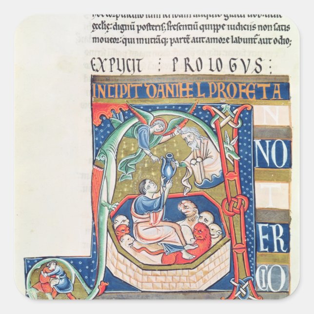 Historiated initial 'A' Depicting Daniel Square Sticker (Front)