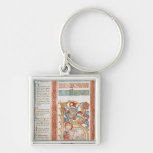 Historiated initial 'B' depicting King David Key Ring