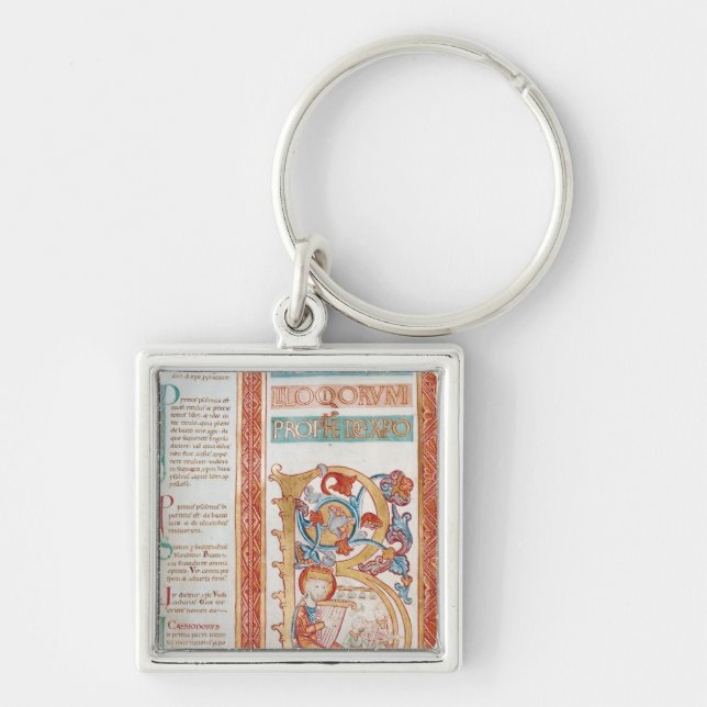 Historiated initial 'B' depicting King David Key Ring (Front)