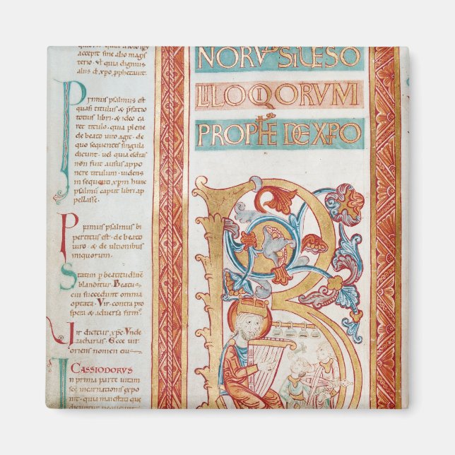 Historiated initial 'B' depicting King David Magnet (Front)