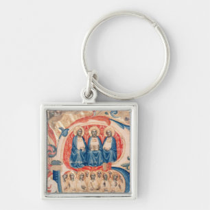 Historiated initial 'B' depicting the Trinity Key Ring