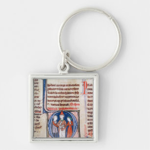 Historiated initial 'D' depicting a marriage Key Ring