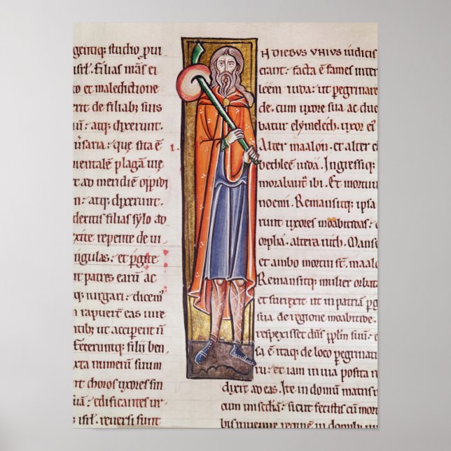 Historiated initial 'I' depicting Elimelech Poster (Front)