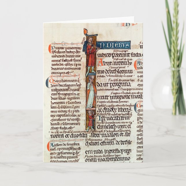 Historiated initial 'I' depicting Ruth Note Card (Front)