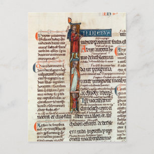 Historiated initial 'I' depicting Ruth Postcard