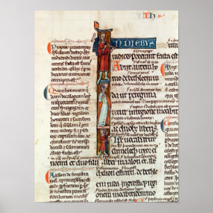 Historiated initial 'I' depicting Ruth Poster