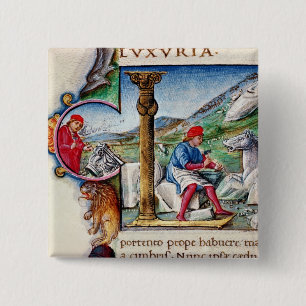 Historiated initial 'L' 15 Cm Square Badge