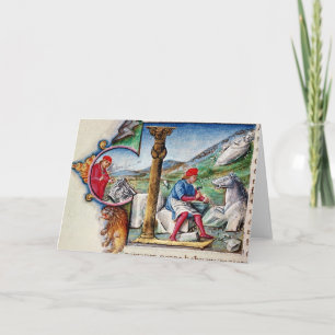 Historiated initial 'L' Note Card