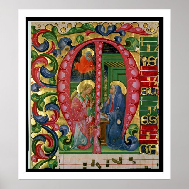 Historiated initial 'M' depicting The Annunciation Poster (Front)