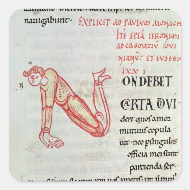 Historiated initial 'N' Square Sticker (Front)