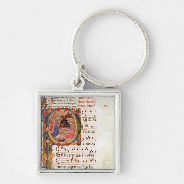 Historiated initial 'P' depicting the Nativity Key Ring (Front)