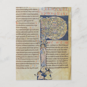 Historiated initial 'P' Postcard