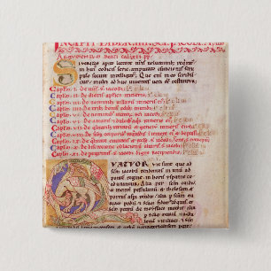 Historiated initial 'Q' depicting three 15 Cm Square Badge