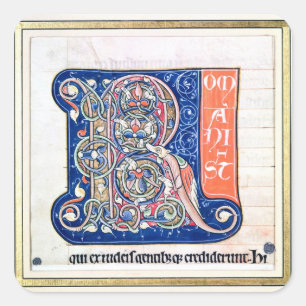 Historiated initial 'R' 2 Square Sticker