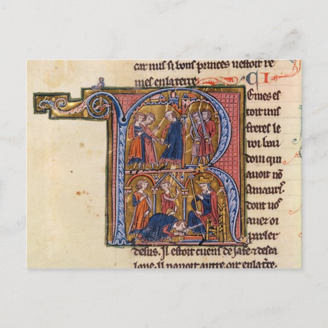 Historiated initial 'R' depicting the Sultan Postcard (Front)