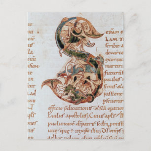 Historiated initial 'S' Postcard