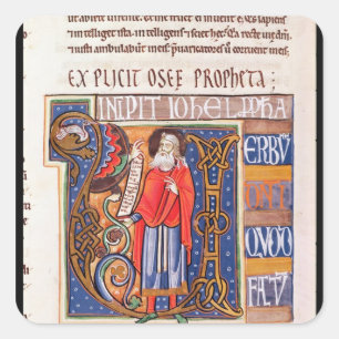 Historiated initial 'U' depicting Joel Square Sticker