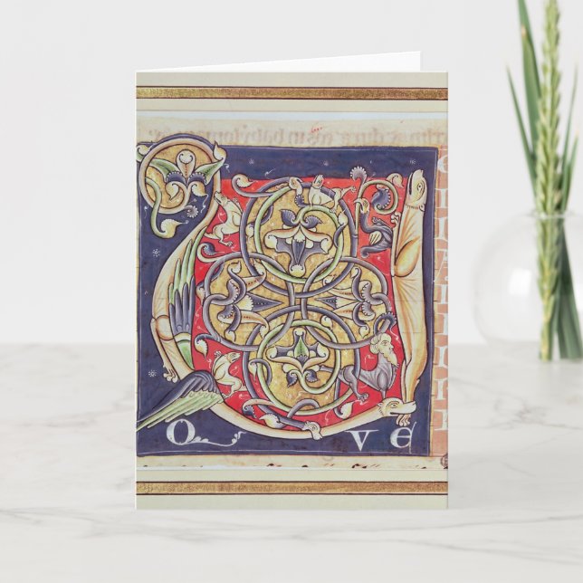Historiated initial 'U' Note Card (Front)