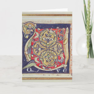 Historiated initial 'U' Note Card
