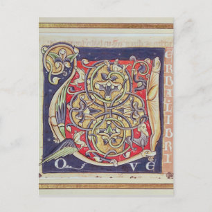 Historiated initial 'U' Postcard