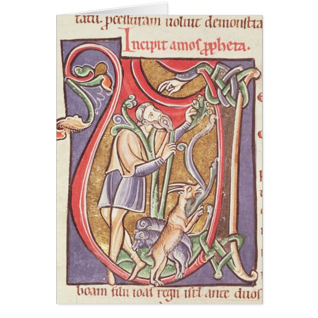 Historiated initial 'V' depicting Amos (Front)