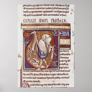 Historiated initial 'V' depicting Amos Poster