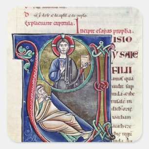 Historiated initial 'V' or 'U' Square Sticker