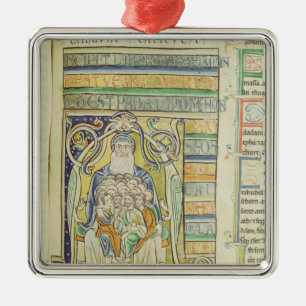 Historiated letter 'A' depicting generations Metal Ornament