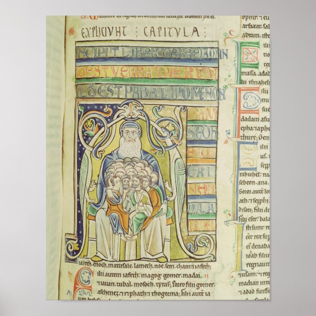 Historiated letter 'A' depicting generations Poster (Front)