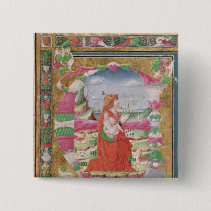Historiated letter 'E' with figure of King 15 Cm Square Badge