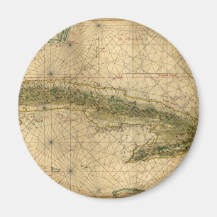 Historic 1639 Map of Cuba by Joan Vinckeboons Magnet