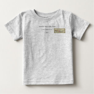 Historic 1855-1857 Travellers Map of Long Island Baby T-Shirt