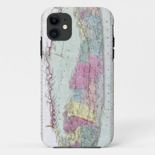 Historic 1855-1857 Travellers Map of Long Island iPhone 11 Case