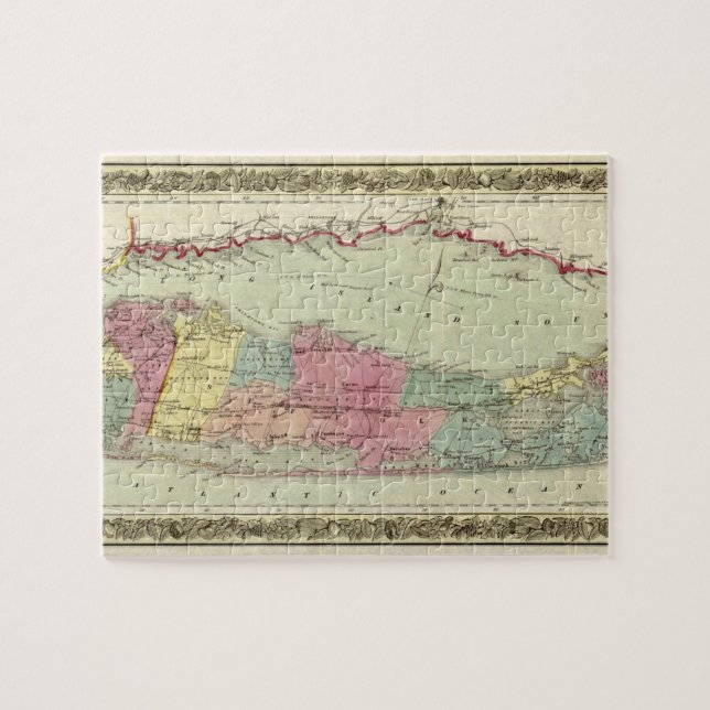 Historic 1855-1857 Travellers Map of Long Island Jigsaw Puzzle (Horizontal)