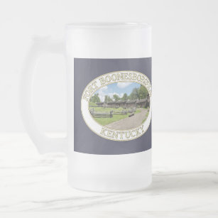 Historic 18th Century Fort Boonesborough in KY Frosted Glass Beer Mug