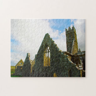 Historic Abbey Ruins Galway Ireland. Jigsaw Puzzle