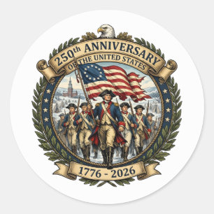 Historic American Anniversary Design Classic Round Sticker
