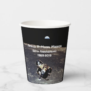 Historic Apollo 11 Moon Mission 50th Anniversary Paper Cups
