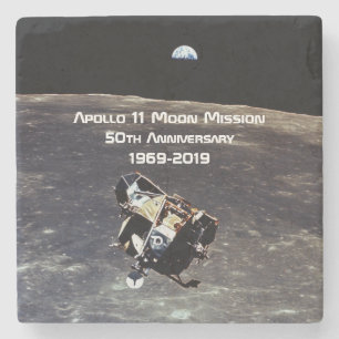 Historic Apollo 11 Moon Mission 50th Anniversary Stone Coaster