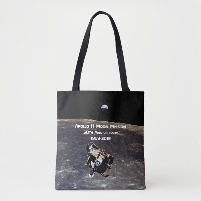 Historic Apollo 11 Moon Mission 50th Anniversary Tote Bag (Front)
