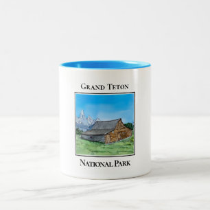 Historic Barn, Mormon Row, at Grand Teton National Two-Tone Coffee Mug