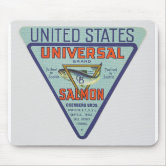 Historic Bell Street Pier Salmon Label Mouse Pad