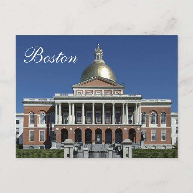 Historic Boston Massachusetts State House Postcard (Front)