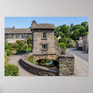 Historic Bridge House in Ambleside, Lake District Poster